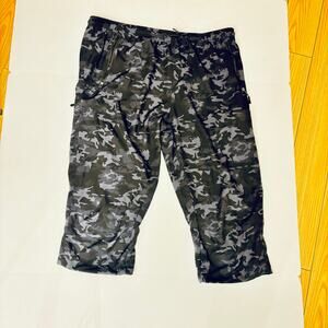 Santiny plus size 2XL capri camo print activewear pants drawstring waist sz 2XL